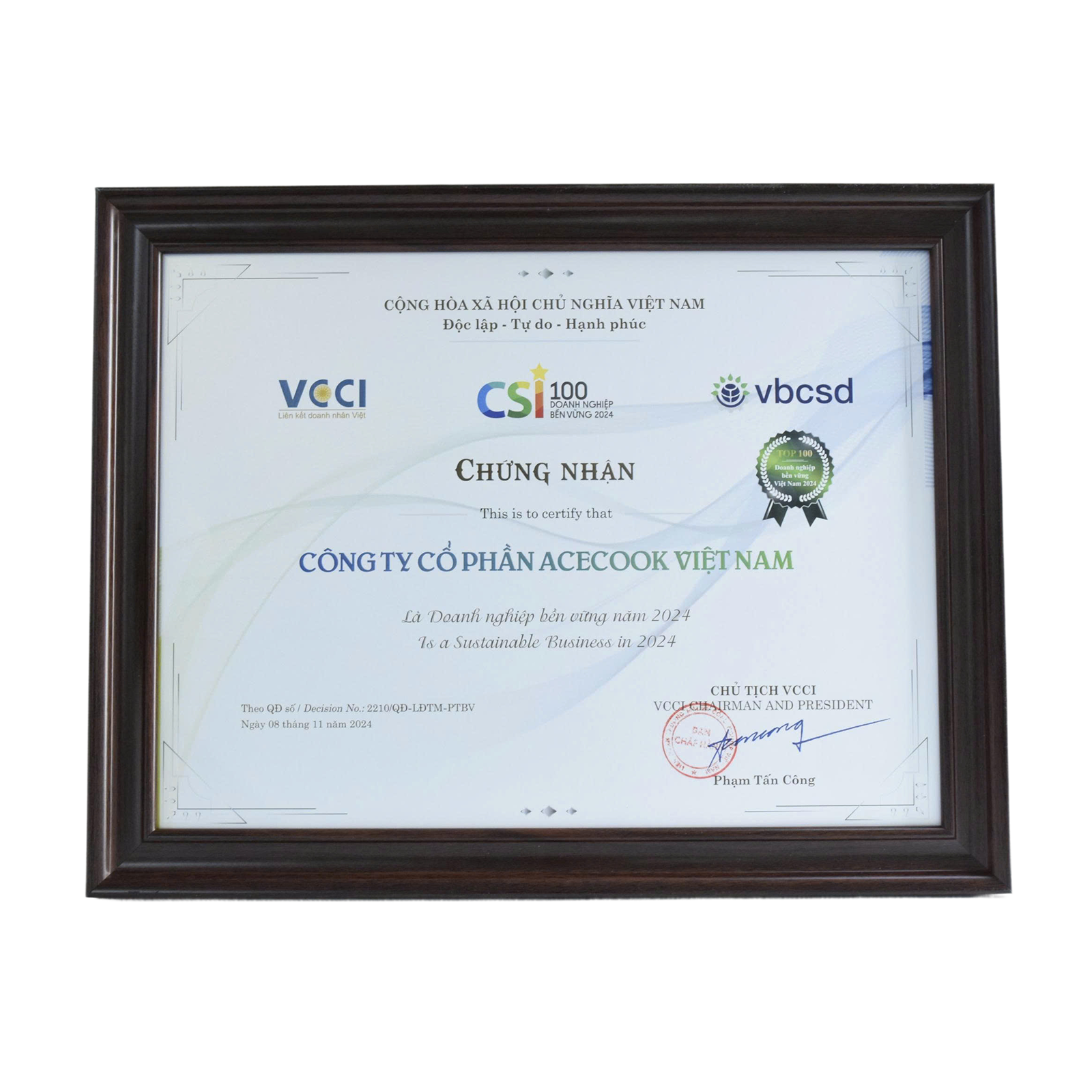 Top 13 Doanh nghiệp Bền vững - CSI 2024